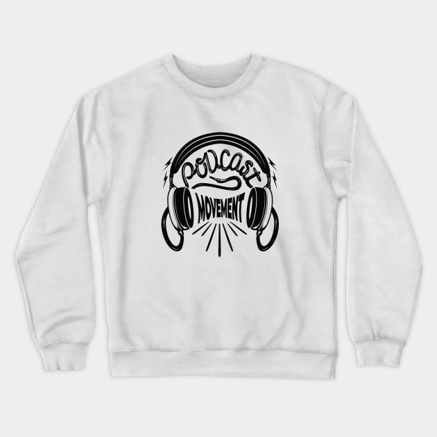 Headphones Logo Dark Crewneck Sweatshirt by Podcast Movement